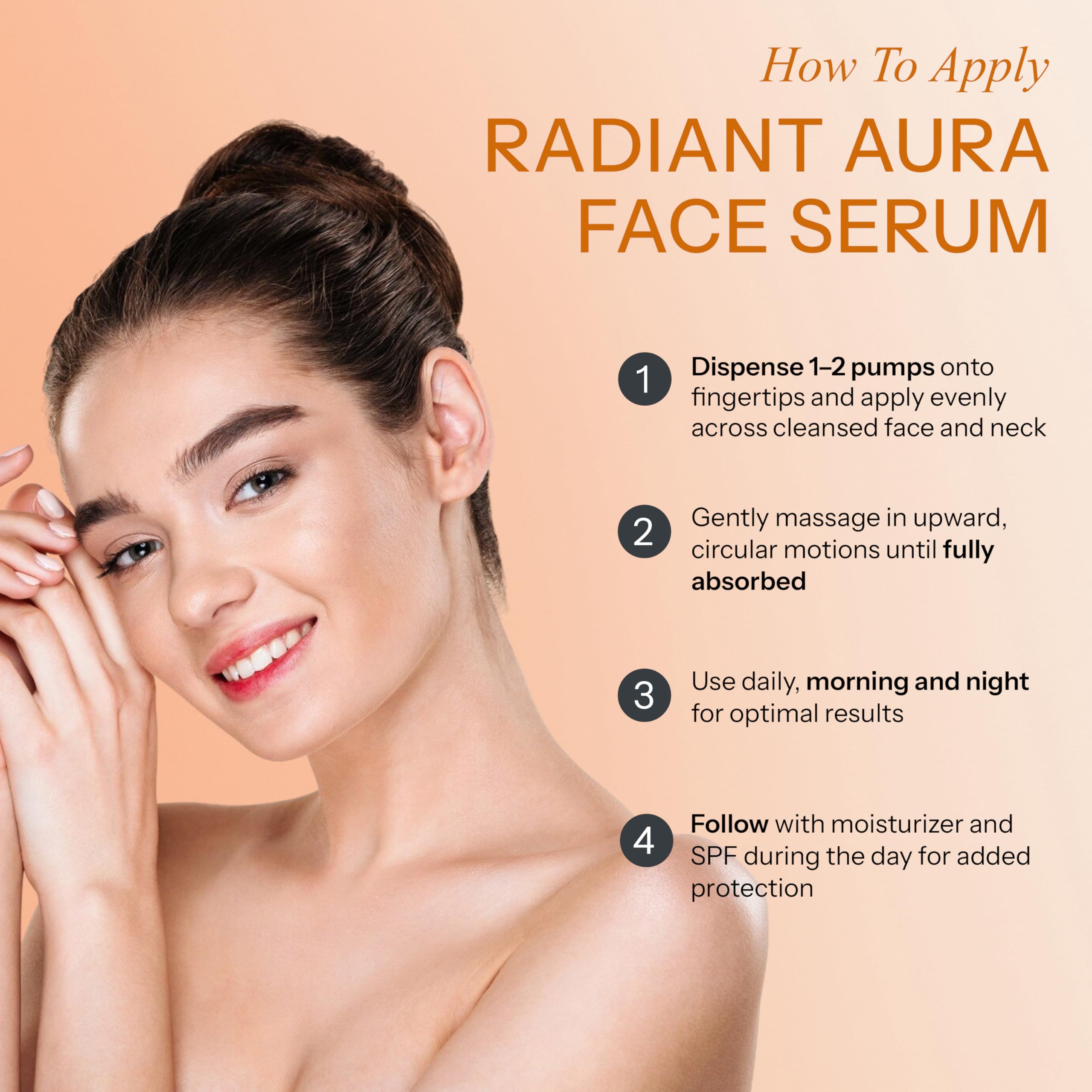 Radiant Aura Serum Vegano, glicerina para hidratación prolongada.