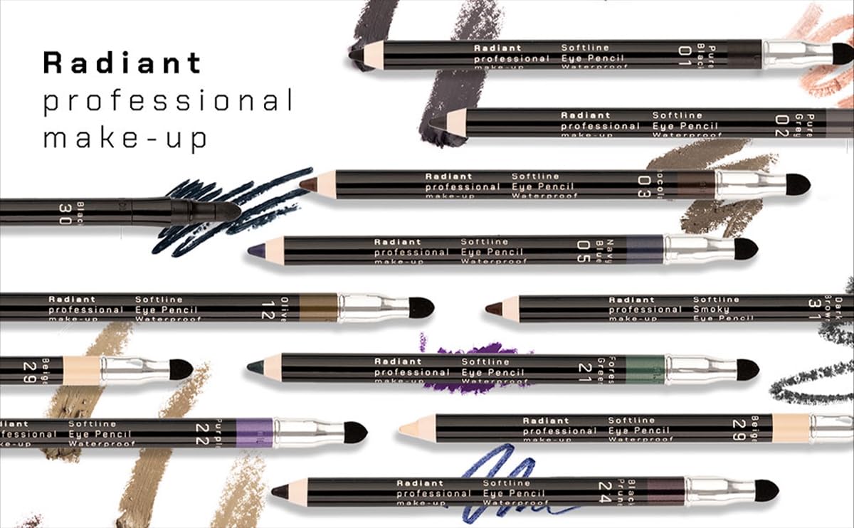 Radiant Professional Delineador Chocolate, ideal para ojos intensos y definición precisa.