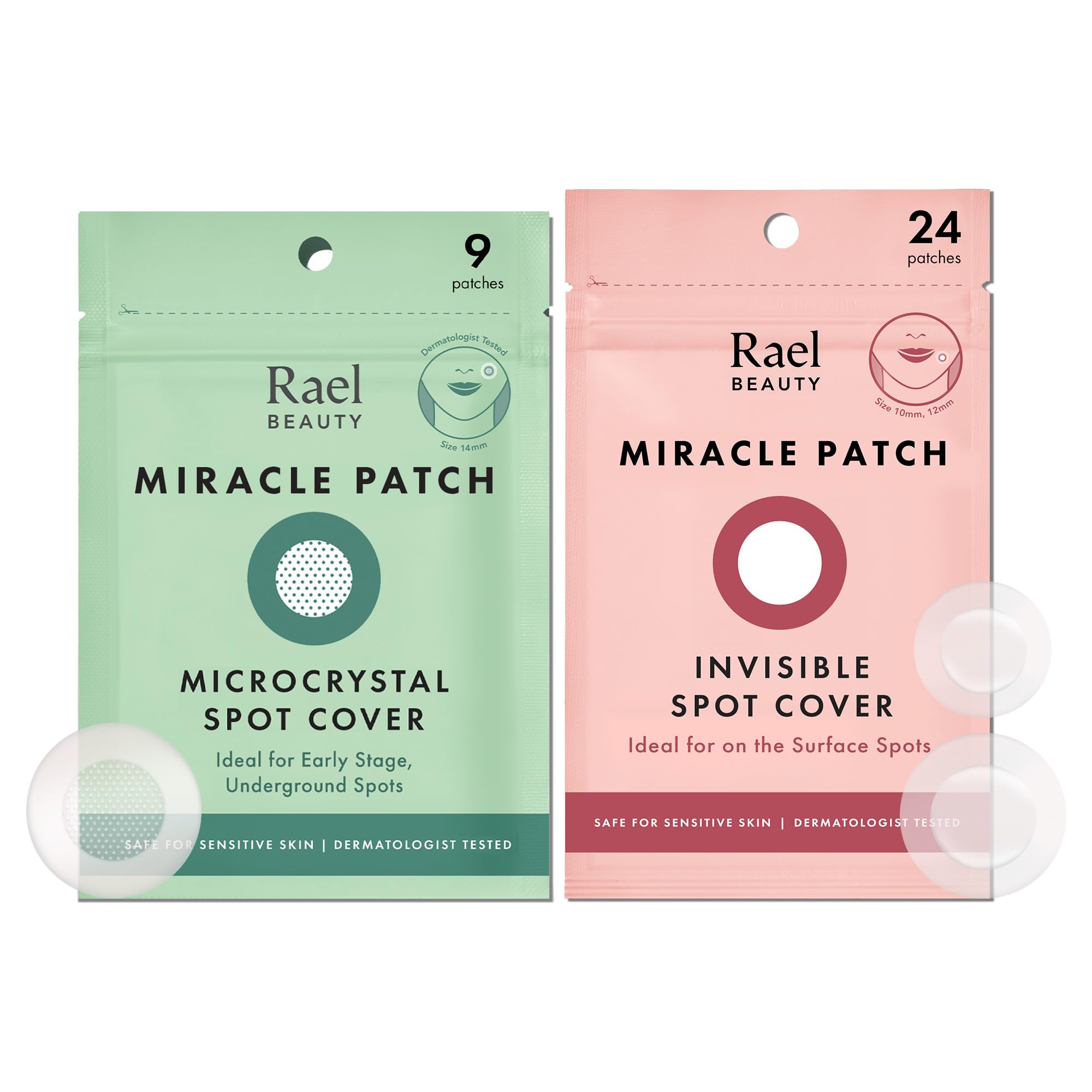 Rael parches hidrocoloide 10 mm cubren imperfección incipiante con acabado discreto.
