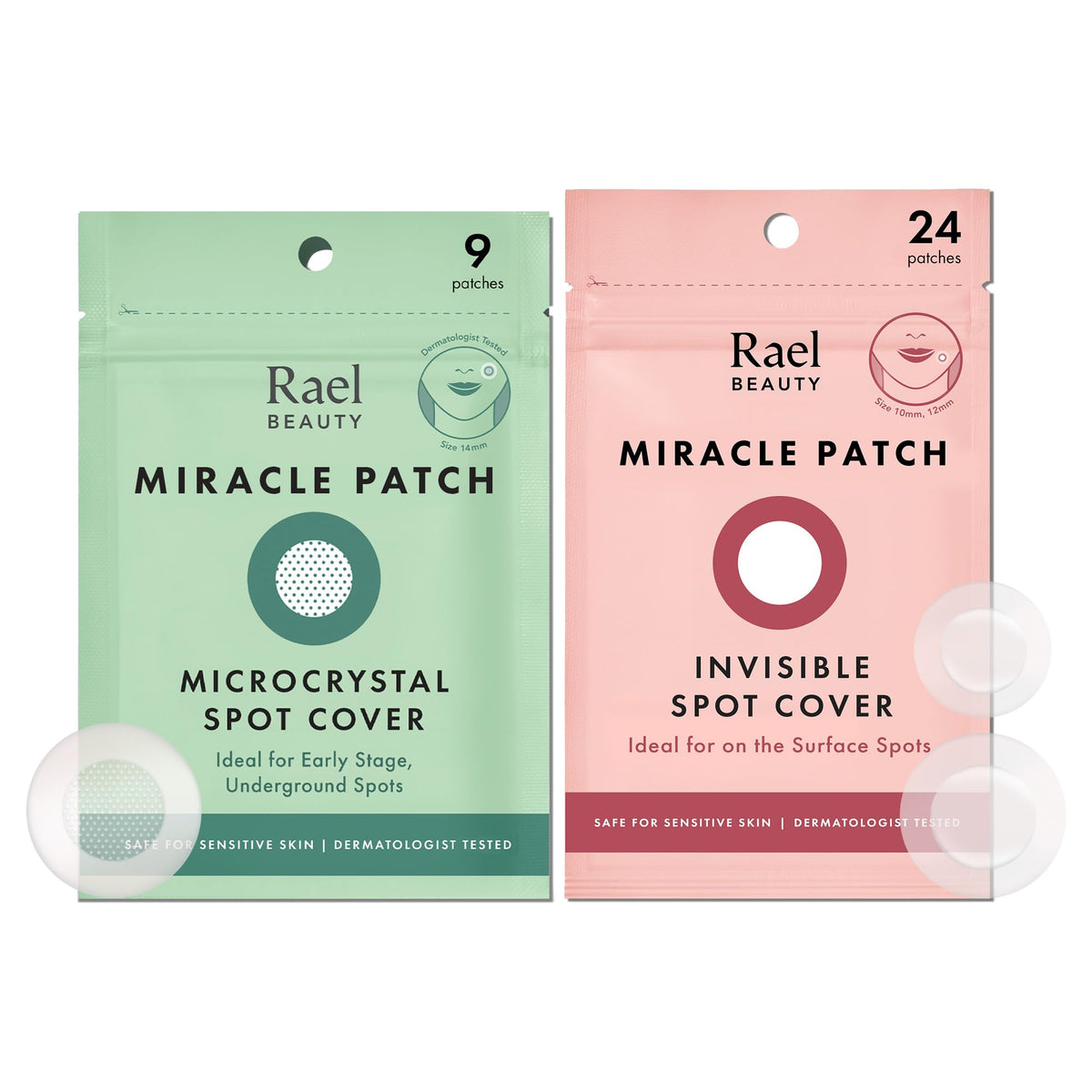 Rael parches hidrocoloide 10 mm cubren imperfección incipiante con acabado discreto.