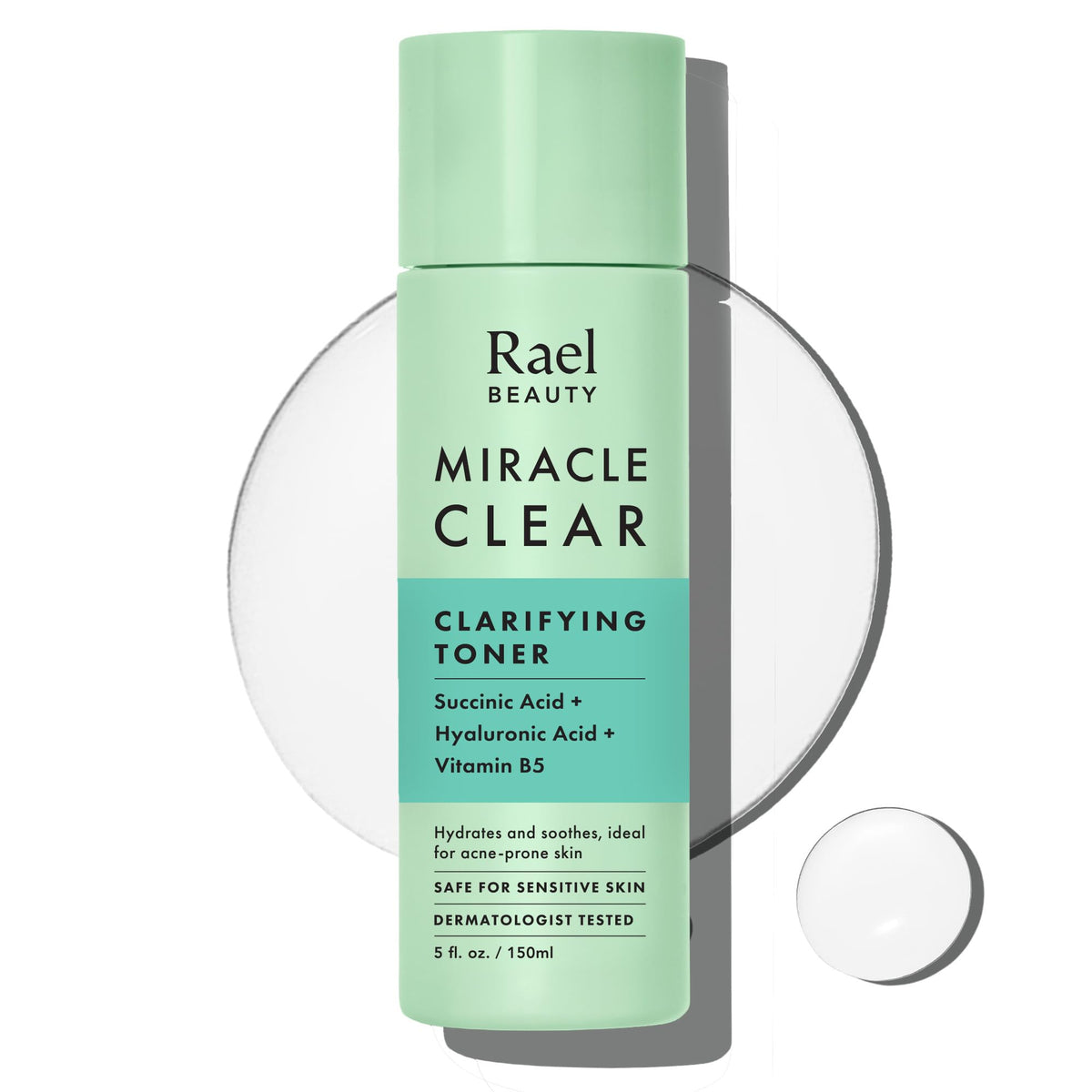 Rael Miracle Clear frasco para control de grasa en piel propensa a imperfecciones.