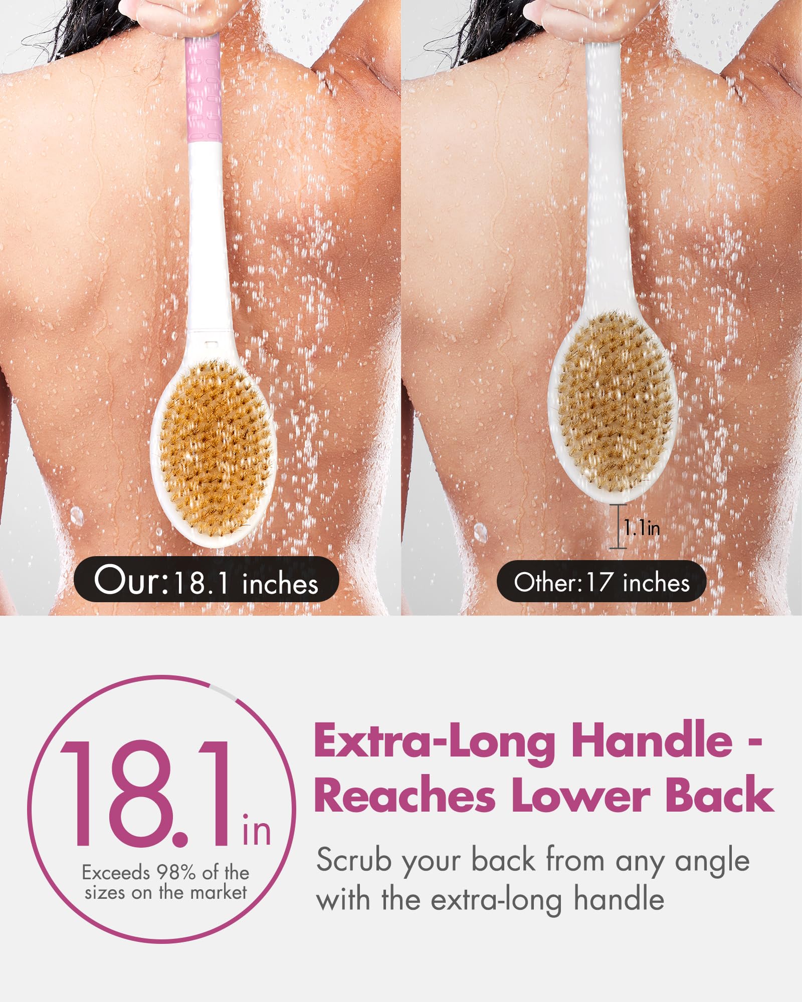 Rafow con dos caras de cerdas duras y suaves para exfoliar y espumar