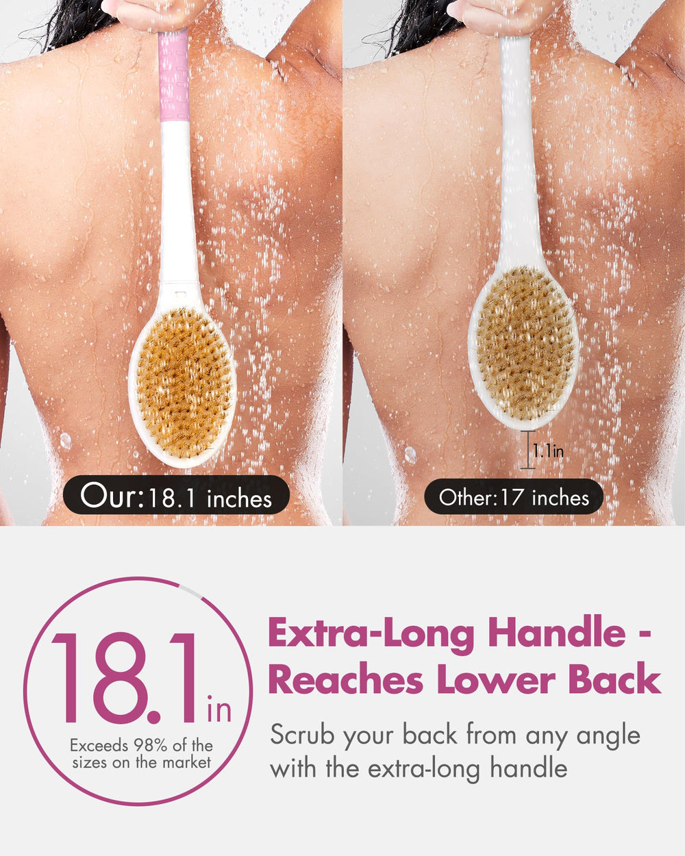 Rafow con dos caras de cerdas duras y suaves para exfoliar y espumar