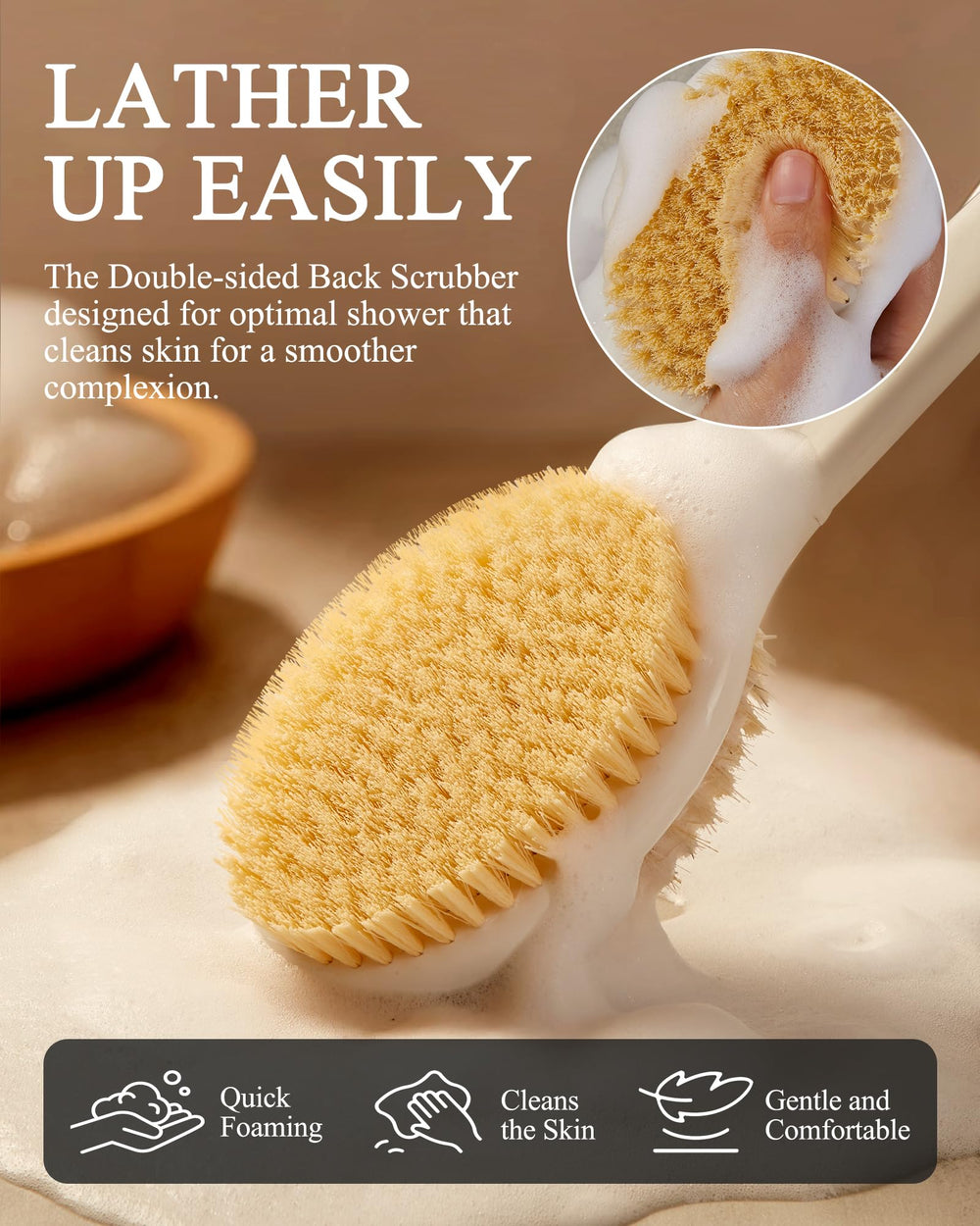 Nodos de masaje flexibles de Rafow para relajar músculos durante la ducha.
