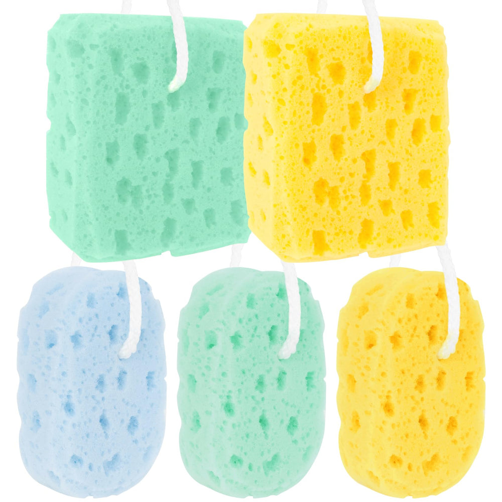 RAINFLOW conjunto de esponjas coloridas para baño, fácil para la familia.