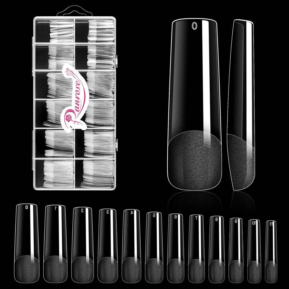 Ranrose tips gel suaves rectas XXL para extensiones rápidas