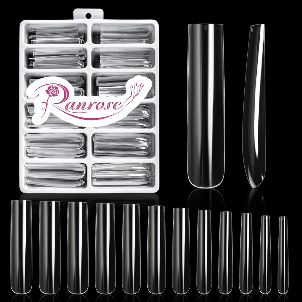 Ranrose uñas postizas 240 piezas XXXL, cubiertas completas listas para decorar.