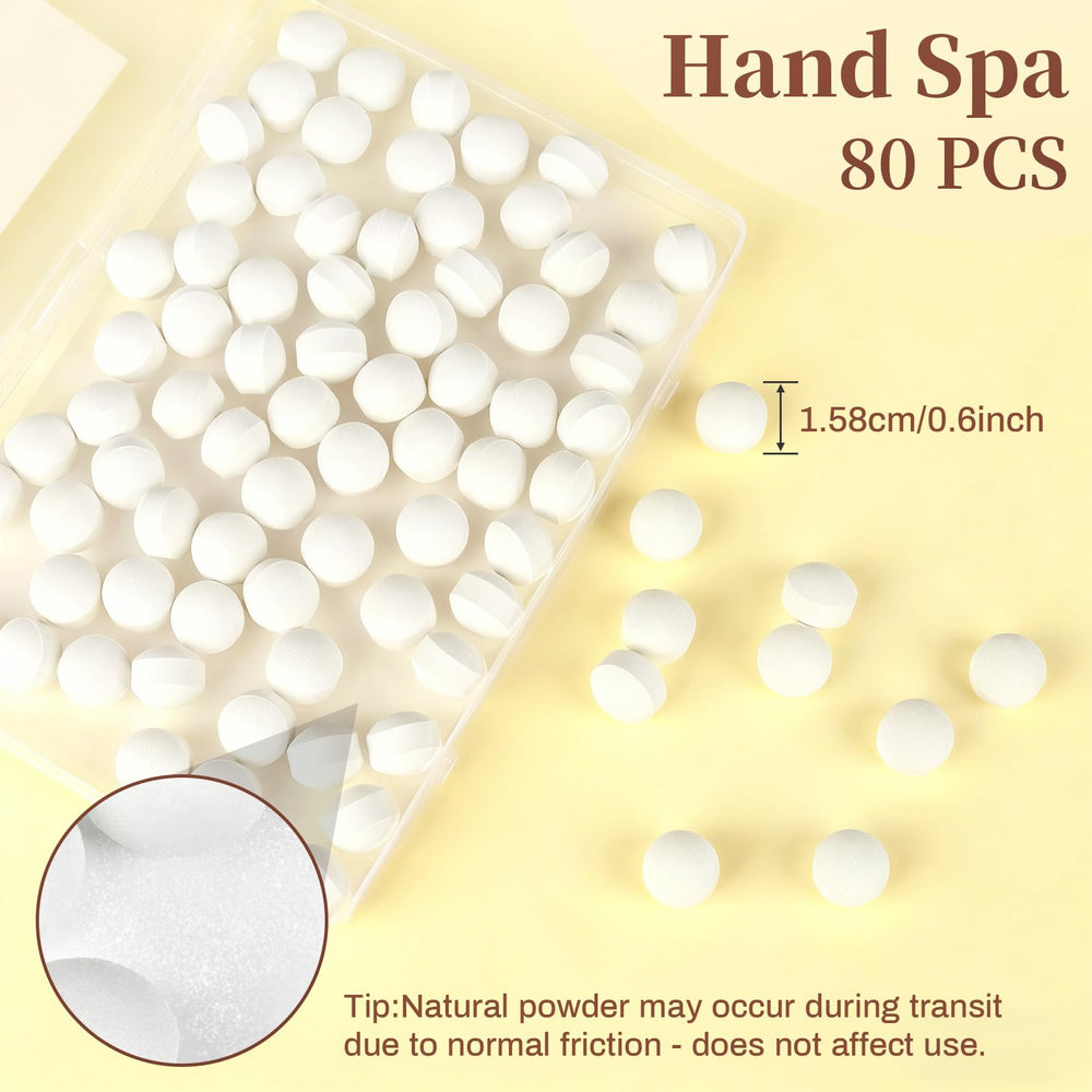 RAQEHO Manicure Spa Balls: contenedor transparente facilita almacenamiento y transporte.