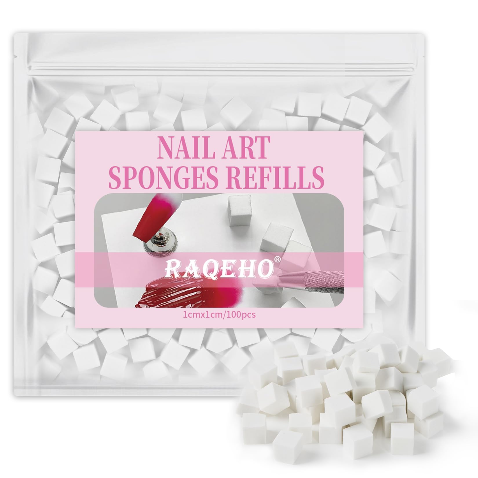 RAQEHO esponjas para ombre de uñas en cubo de 0.39 pulgadas para degradados suaves.