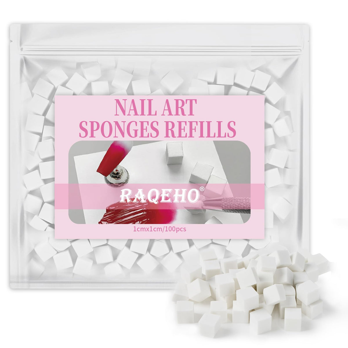 RAQEHO esponjas para ombre de uñas en cubo de 0.39 pulgadas para degradados suaves.