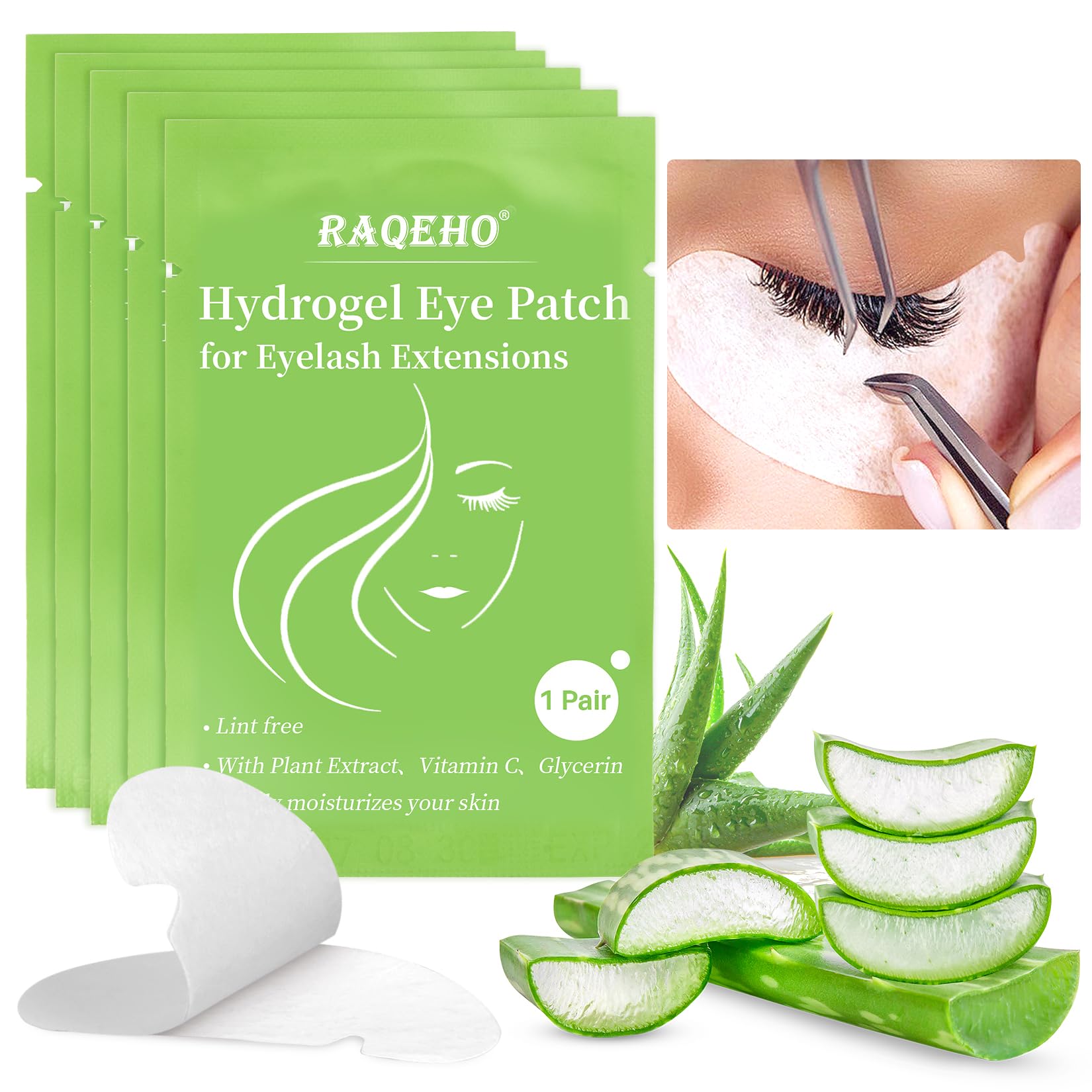 RAQEHO parches oculares hidrogeles para pestañas: aplicación cómoda y segura