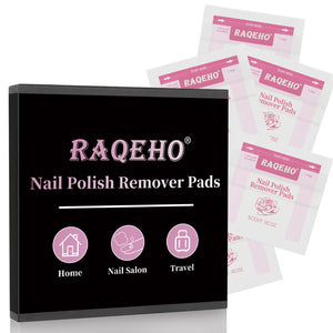 RAQEHO: toallitas removedor de esmalte prehumedecidas para uso inmediato en casa.
