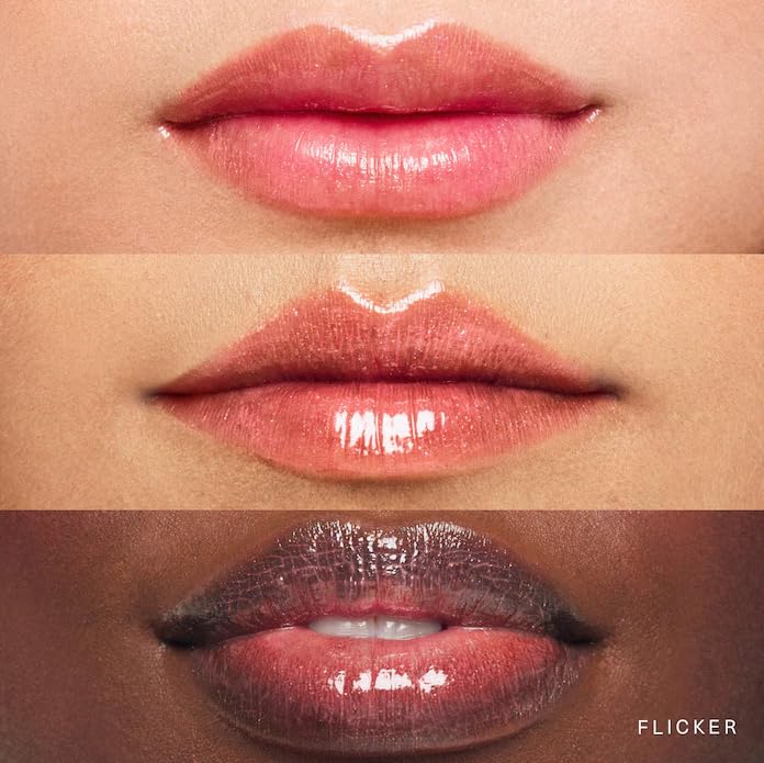 Rare Beauty Glimmer labial, efecto prismático que realza el tono y brinda brillo duradero