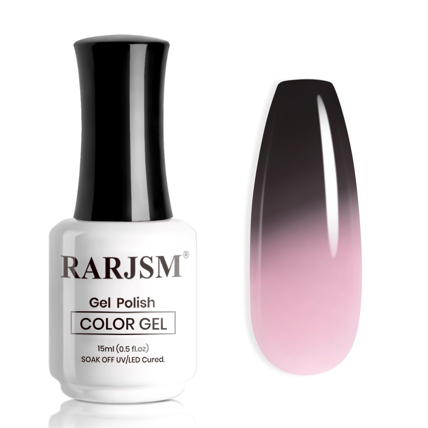 RARJSM esmalte gel cambia color rosa claro con calor para uñas elegantes