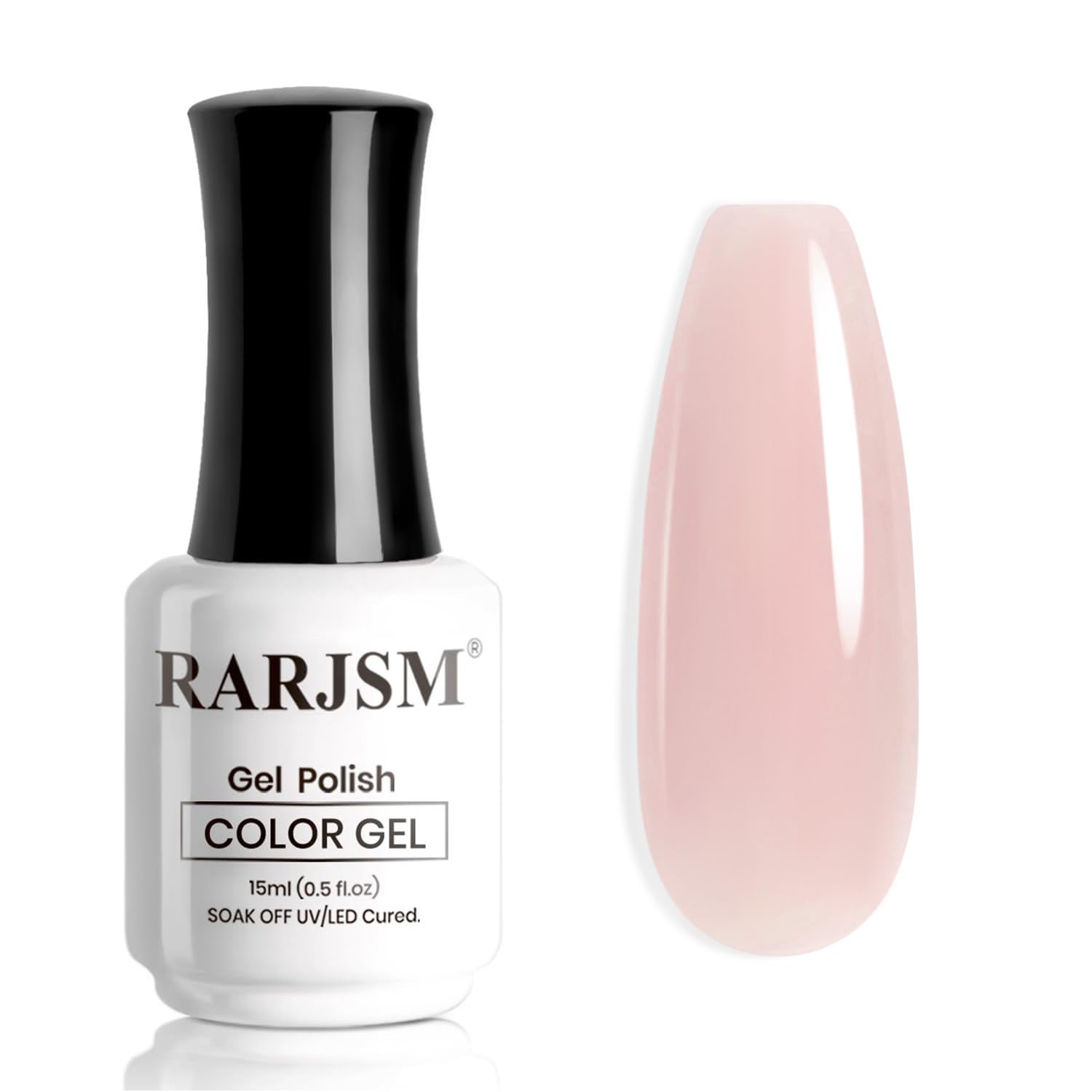 RARJSM Esmalte gel tono neutro rosado en botella elegante para manicura natural
