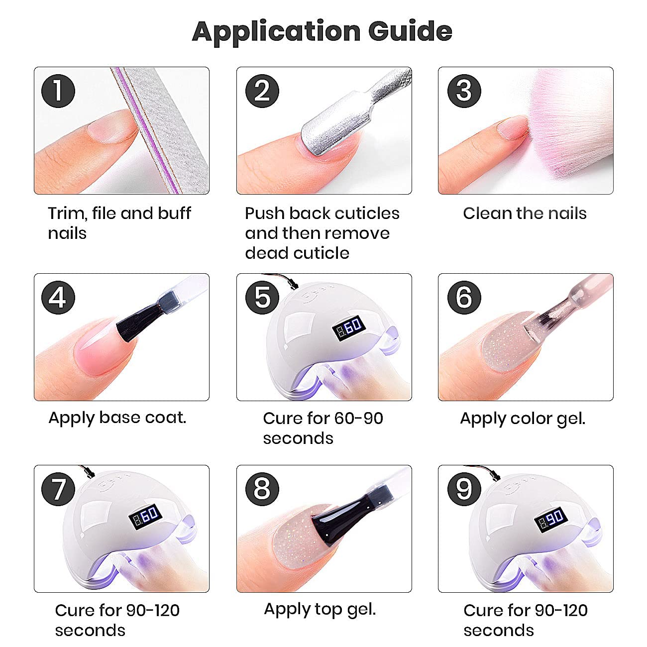 RARJSM gel nude para manicura en casa, curado con lámpara UV/LED.