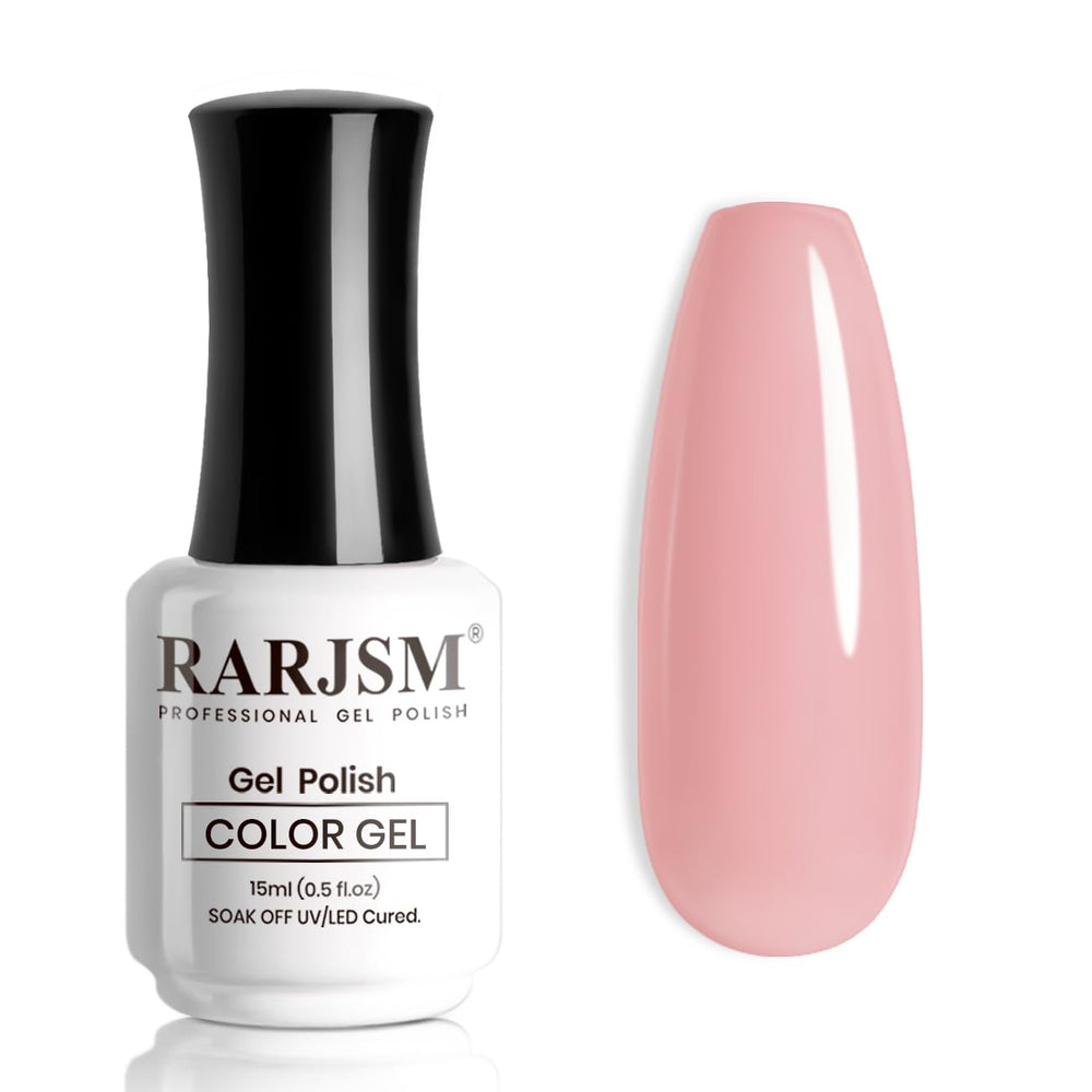RARJSM gel nude rosa suave en botella, acabado natural y versátil
