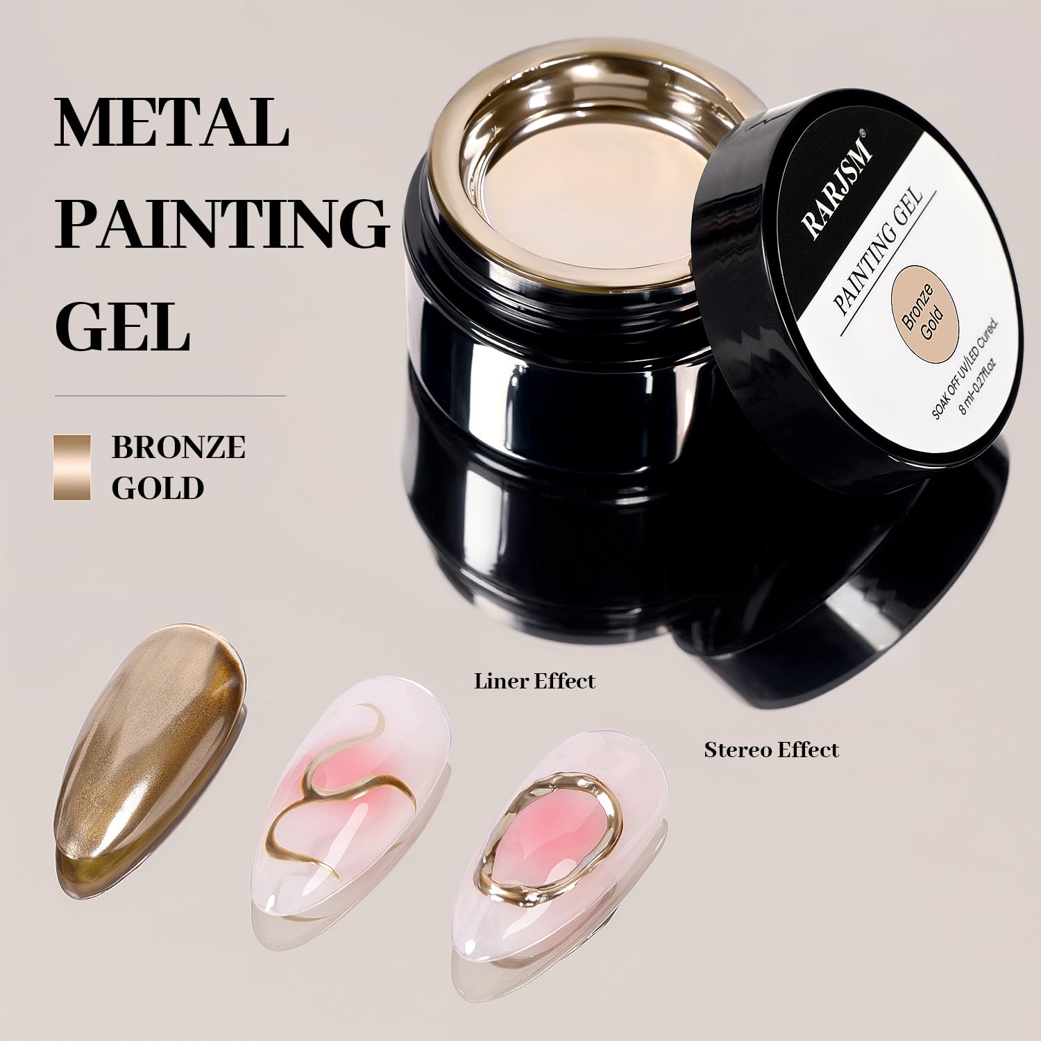 RARJSM gel arte uñas 3D para líneas y diseños