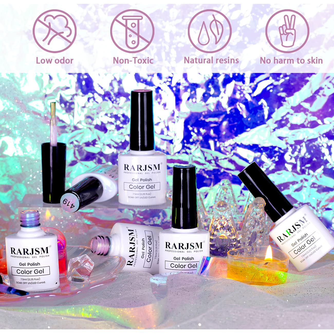 RARJSM Pearl Gel: efecto sirena remolino para nail art creativo
