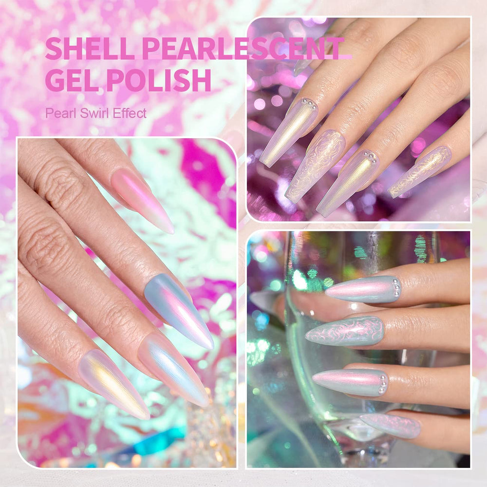 RARJSM Pearl Gel: efecto hilo remolino para uñas con textura