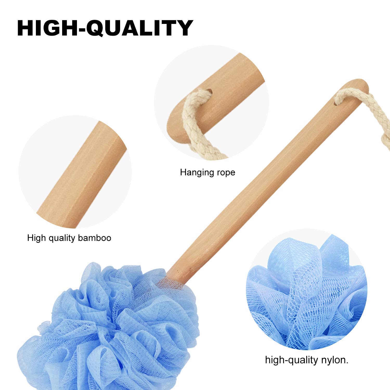 RASDDER mango de madera resistente facilita el enjuague tras ducha.