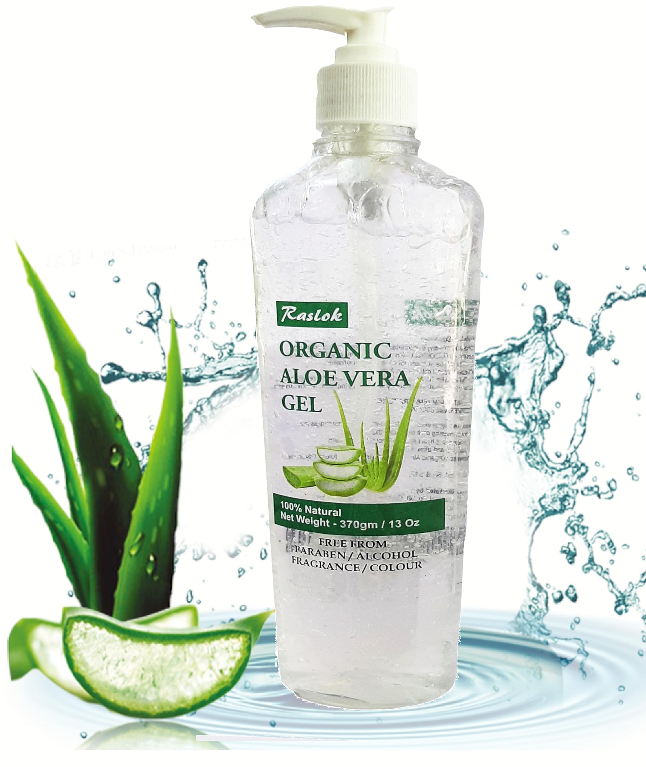 Raslok Gel de Aloe Vera, textura transparente, ideal para hidratar y calmar la piel
