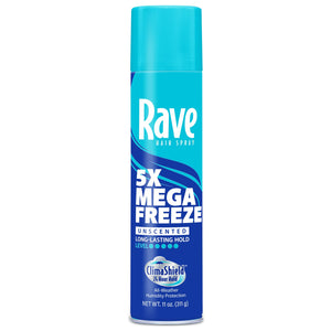 RAVE 5X FREEZE hairspray: lata de aerosol para fijar peinado de forma duradera