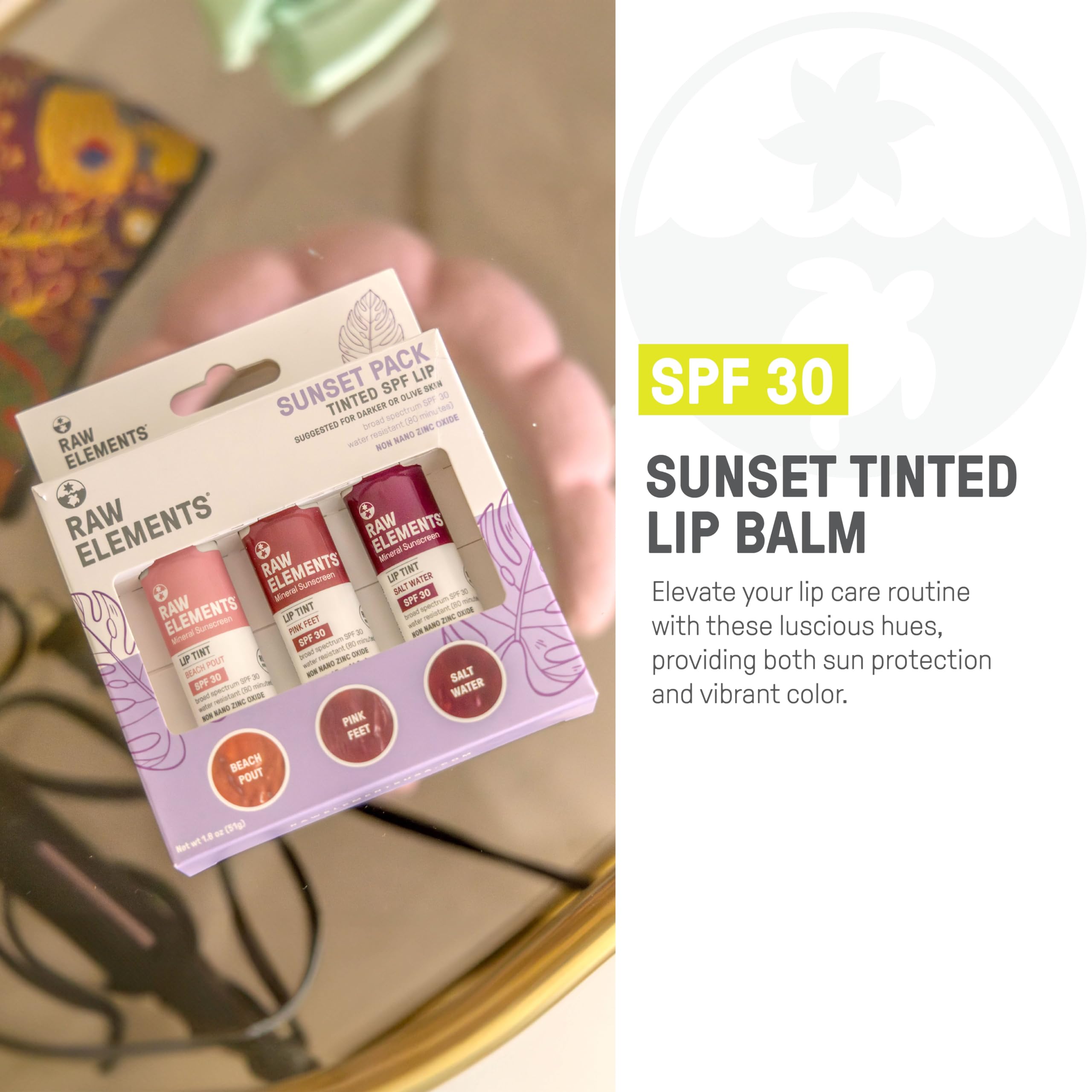 Raw Elements labial rosa brillante, ideal para salidas diarias al exterior.