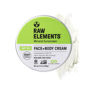Raw Elements protector solar mineral en lata 3 oz protege rostro y cuerpo naturalmente