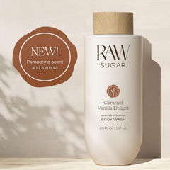 RAW SUGAR gel de ducha, vertido, mejora la rutina con aroma cálido.
