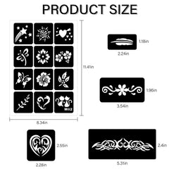 RAZET plantillas henna flores para diseño temporal elegante y seguro