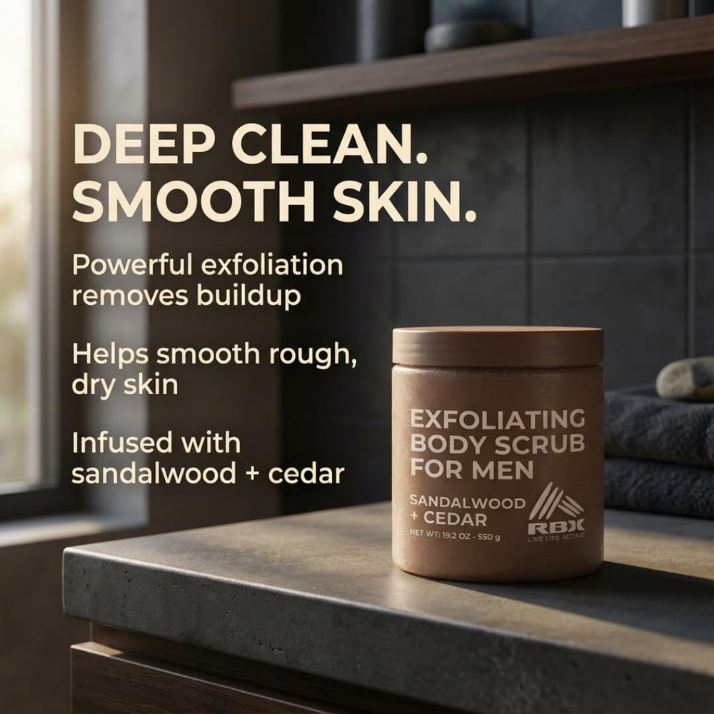 RBX exfoliante corporal para hombre, uso post-ducha y aroma duradero