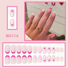 Rdntbeu uñas con corazones, diseño romántico para ocasiones especiales.