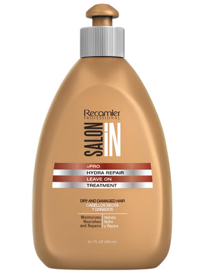 Recamier Hydra Repair, botella en primer plano, hidratación profunda para cabello seco.