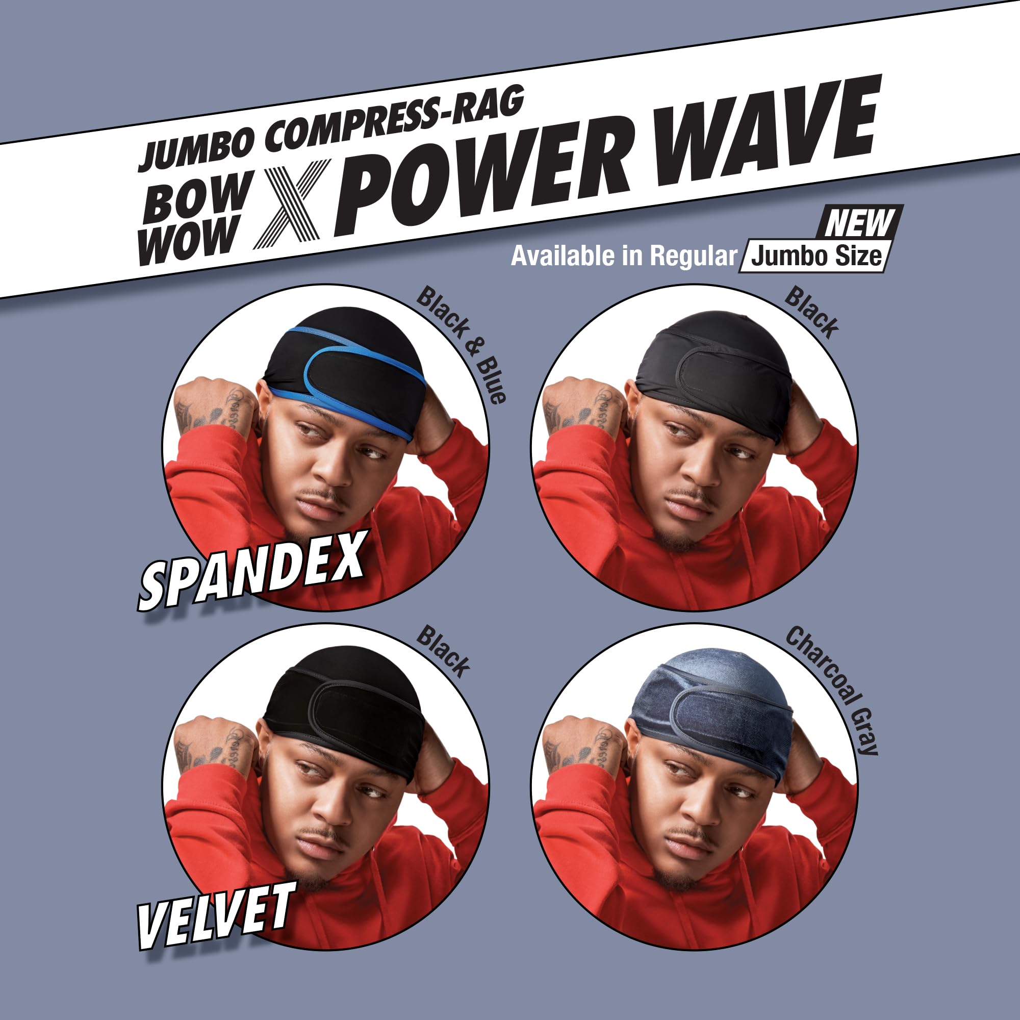 Red by Kiss Bow Wow X Power Wave Durag tamaño extra grande cobertura