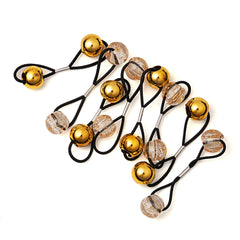 Coletero RED de Kiss con bolas 16 mm en dorado y cristal, ideal para peinados duraderos.