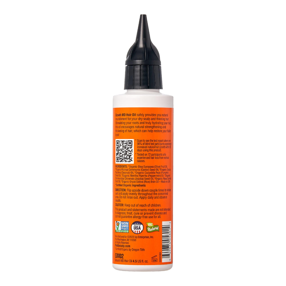 Red by Kiss Growth MD: ingredientes naturales visibles para hidratación y fortalecimiento capilar