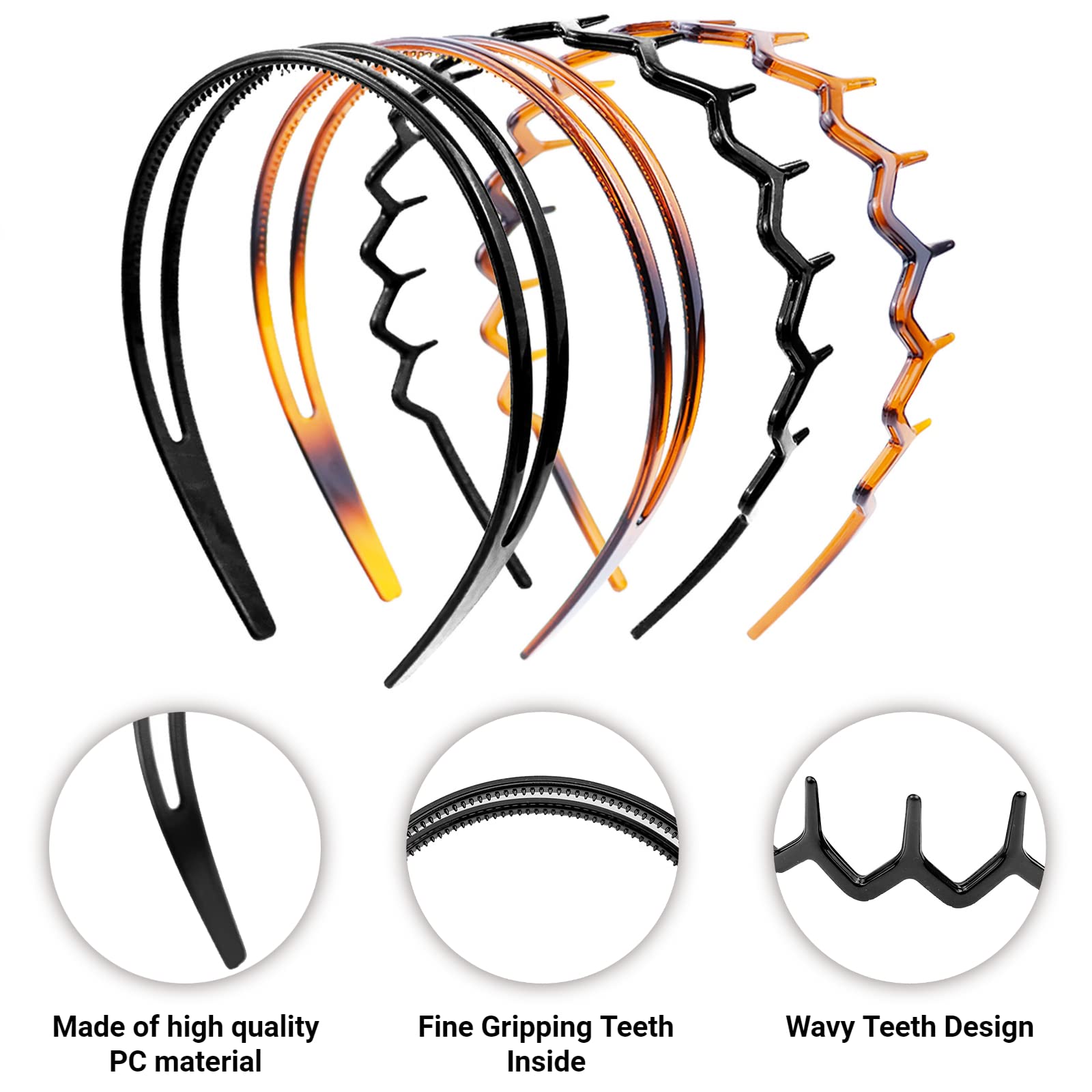 Diadema REDANHA con dientes tiburón marrón, sujeción estable durante actividades