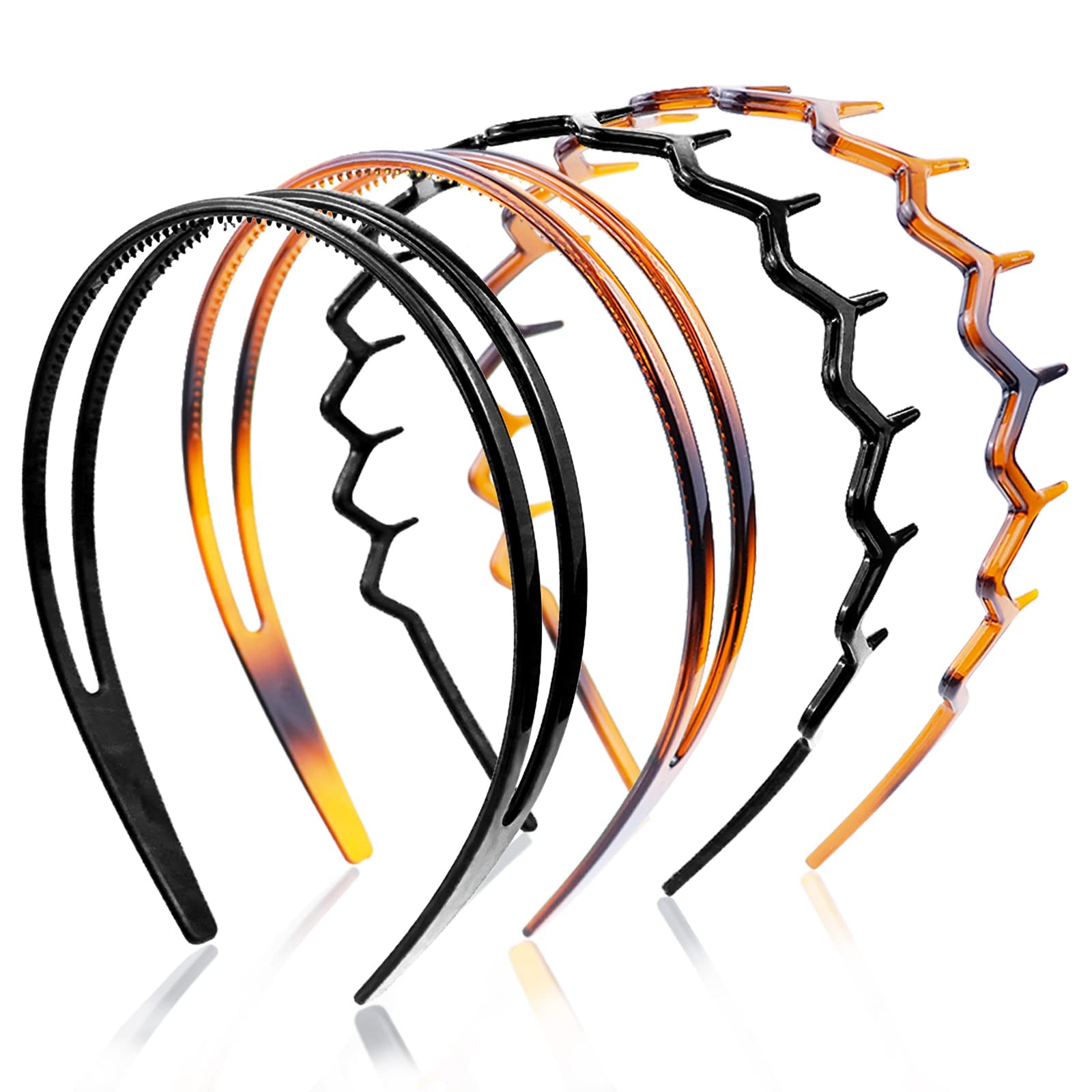 Diadema REDANHA de pelo doble fila negro, sujeción estable para peinados diarios