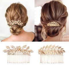 Pinzas hoja dorada Redanha, perfecto para novias y looks formales.