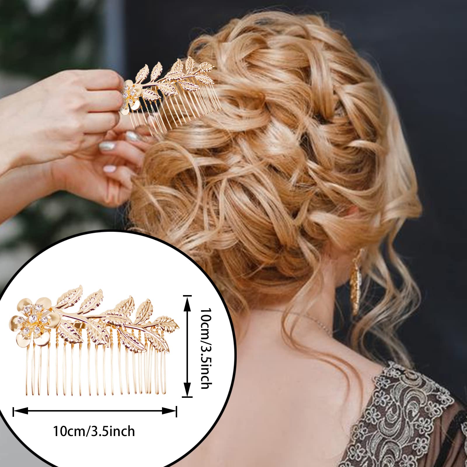 Accesorio de cabello Redanha en dorado, ideal para fiestas y graduaciones.