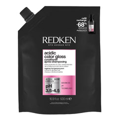 Redken Acondicionador Brillo de Color Ácido en botella ofrece mayor brillo.