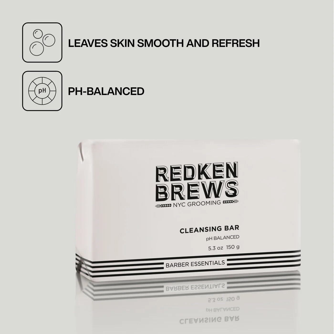 Redken Brews barra con fórmula pH balanceada para cuidado general de la piel.