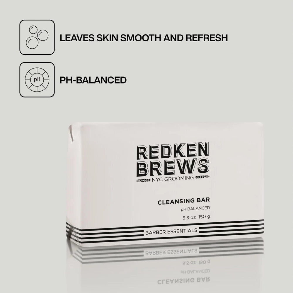 Redken Brews barra con fórmula pH balanceada para cuidado general de la piel.