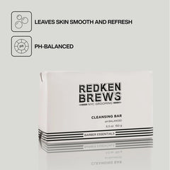 Redken Brews barra con fórmula pH balanceada para cuidado general de la piel.