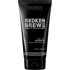 Redken Brews Holding Gel muestra la botella para peinados con movimiento y control.