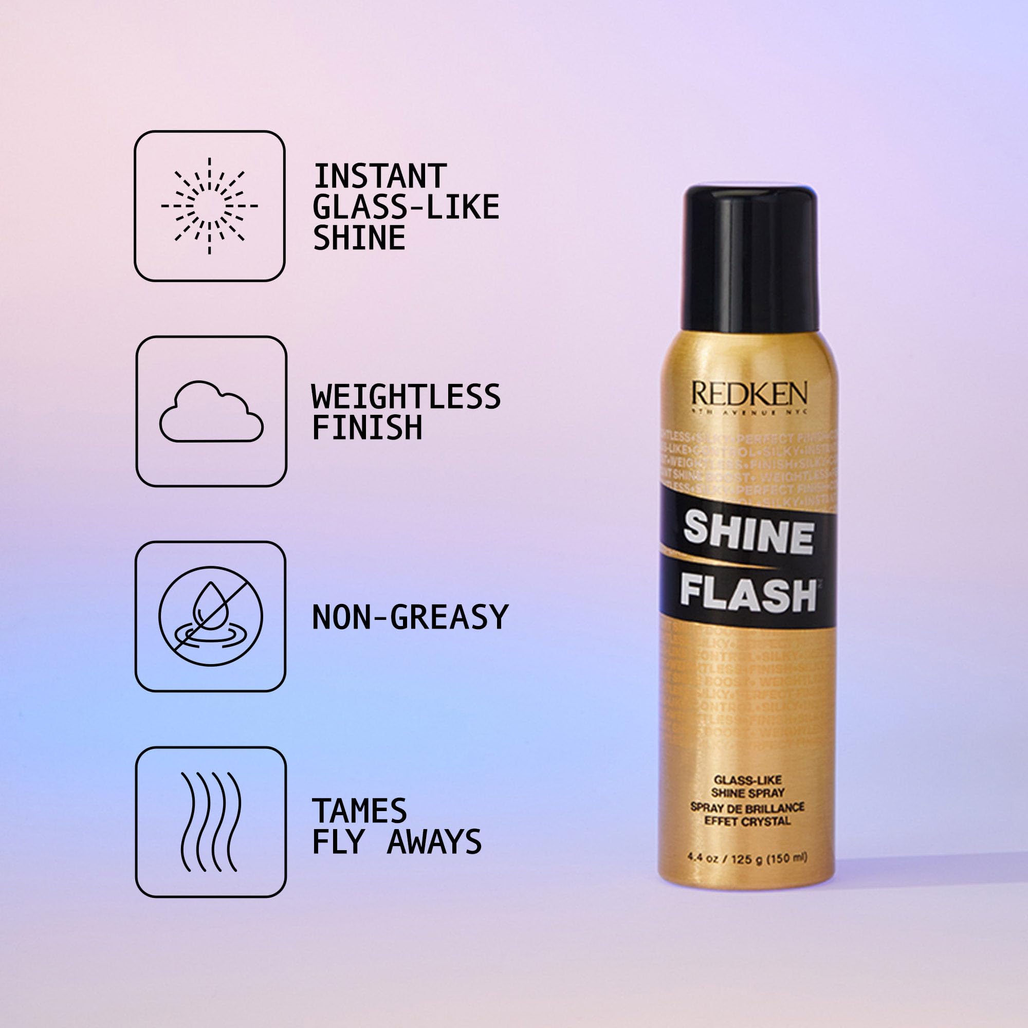 Redken Shine Flash 02 aceite de camelina y vitamina B5 para hidratación ligera.