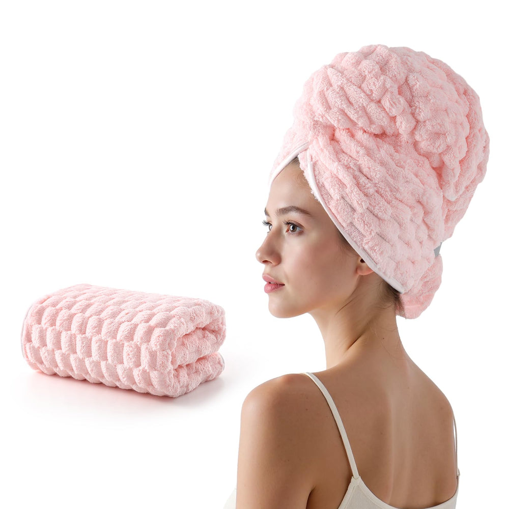 REDKISS toalla-cabello-microfibra-rosa-extra-grande para secado suave