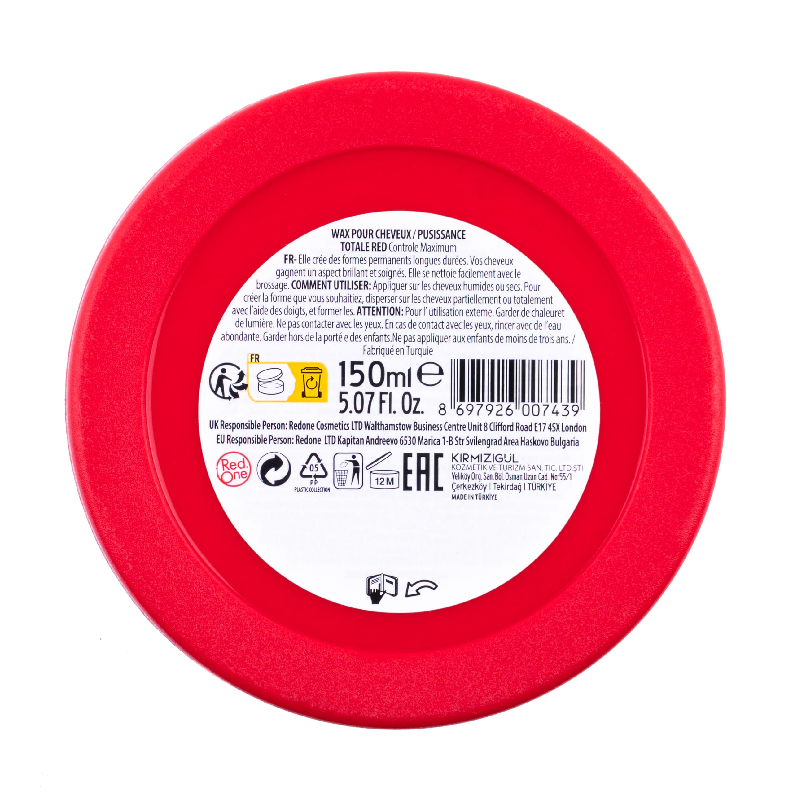 Redone cera para pelo roja 150 ml, acabado profesional para uso diario
