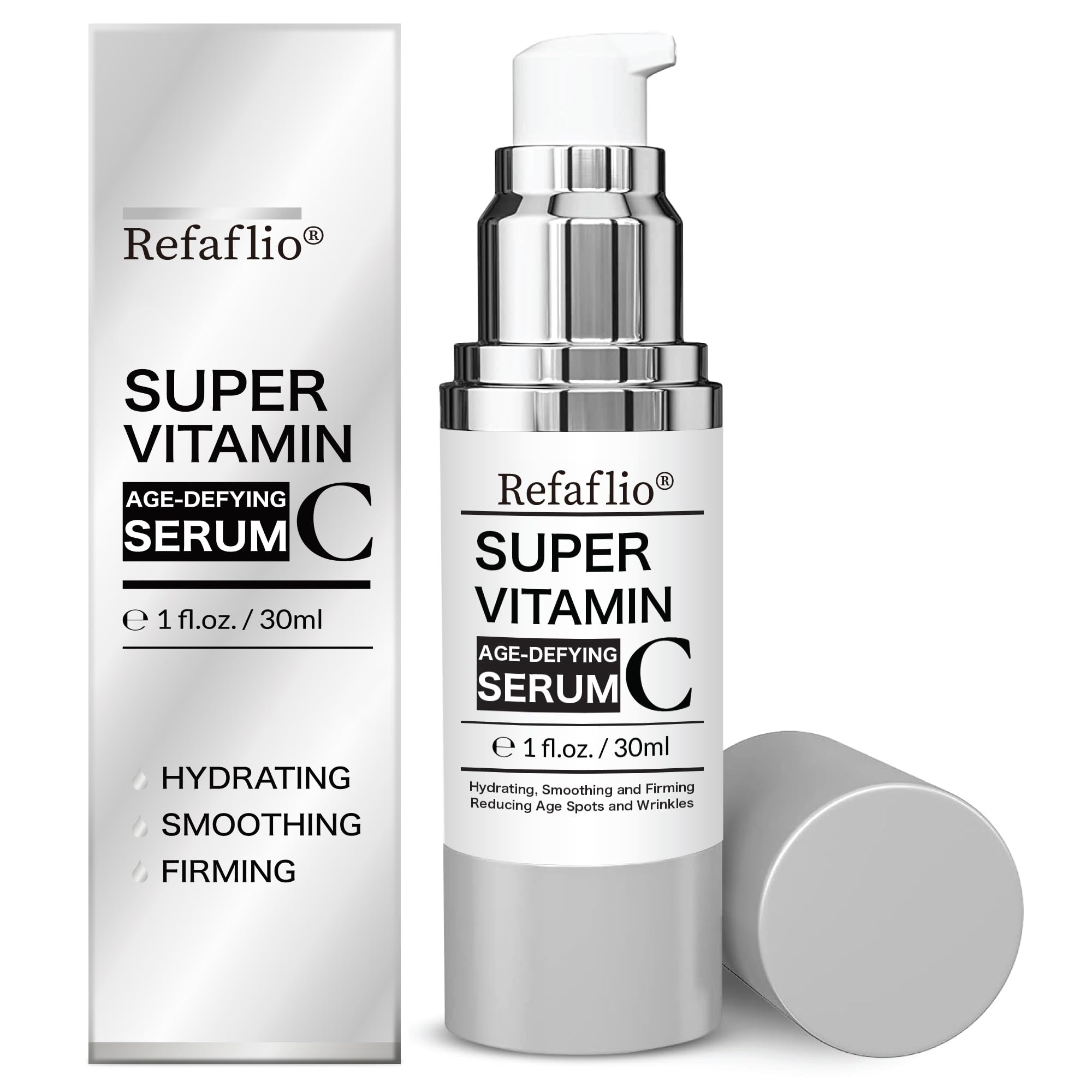 Refaflio Serum Vitamina C 30 ml, botella naranja, ayuda a hidratar y dar luminosidad.